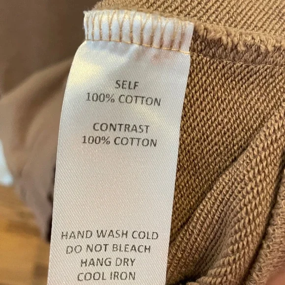 Mod Ref sweatshirt cropped sleeve crewneck cotton brown womens small - Picture 3 of 4